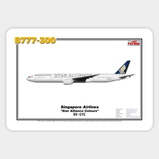 Boeing B777-300 - Japan Airlines "Star Alliance Colours" (Art Print) Sticker